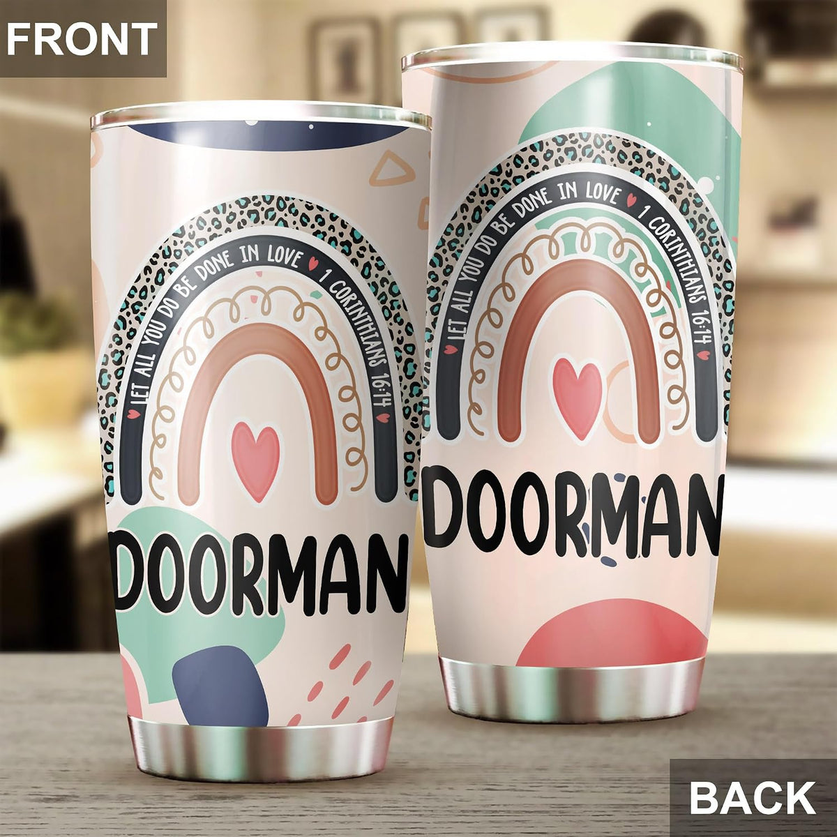 Let All You Do Be Done In Love Postal Clerk Tumbler Stainless Steel 20oz, Office Gifts Women Men Work Friends Coworker, Driking Coffee Cup For Birthday Christmas - Colors E