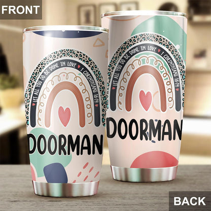 Let All You Do Be Done In Love Postal Clerk Tumbler Stainless Steel 20oz, Office Gifts Women Men Work Friends Coworker, Driking Coffee Cup For Birthday Christmas - Colors E