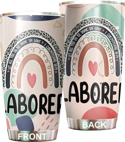 Let All You Do Be Done In Love Postal Clerk Tumbler Stainless Steel 20oz, Office Gifts Women Men Work Friends Coworker, Driking Coffee Cup For Birthday Christmas - Colors E