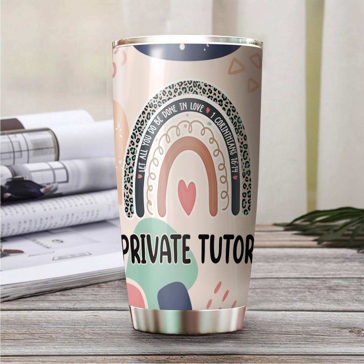 Let All You Do Be Done In Love Postal Clerk Tumbler Stainless Steel 20oz, Office Gifts Women Men Work Friends Coworker, Driking Coffee Cup For Birthday Christmas - Colors E