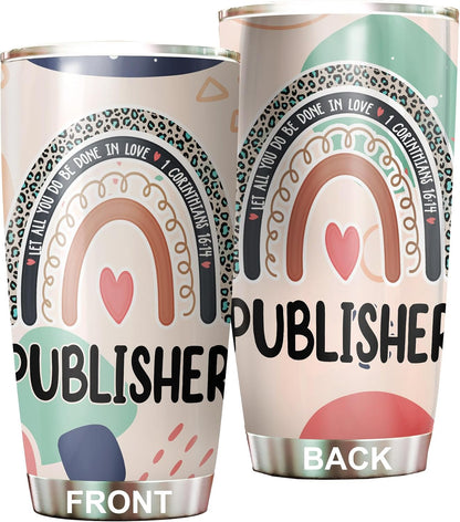 Let All You Do Be Done In Love Postal Clerk Tumbler Stainless Steel 20oz, Office Gifts Women Men Work Friends Coworker, Driking Coffee Cup For Birthday Christmas - Colors E