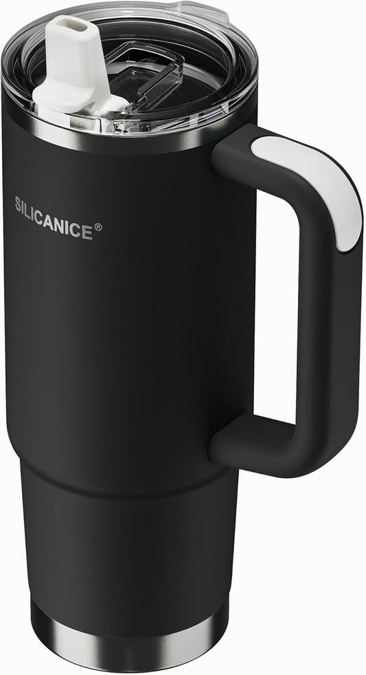 For Iced Coffee & Smoothies – Never Drink from a Moldy Lid Again: 20oz Hygienic Tumbler, 100% Leakproof Lid & Removable Foldable Spout. Reinforced Base, Fits Cup Holders - Cream