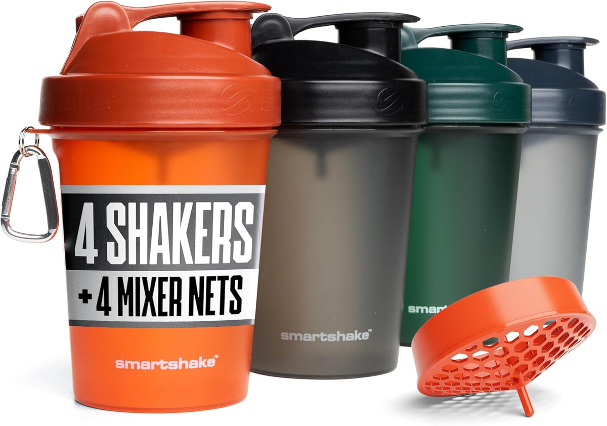 4 Pack Protein Shaker Bottle | Silent Mixing, Leak-Proof Shaker Bottle | Shaker Cups For Protein Shakes | Gym Shaker Bottle | Durable, Bpa-Free, Dishwasher Safe (Multicolor Lite, 400 ml)