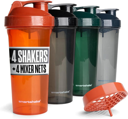 4 Pack Protein Shaker Bottle | Silent Mixing, Leak-Proof Shaker Bottle | Shaker Cups For Protein Shakes | Gym Shaker Bottle | Durable, Bpa-Free, Dishwasher Safe (Multicolor Lite, 400 ml)