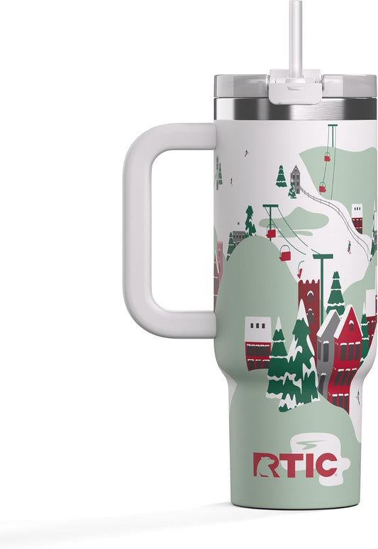 40oz Road Trip Tumbler, Insulated, Ceramic Lined, Periwinkle Bouquet