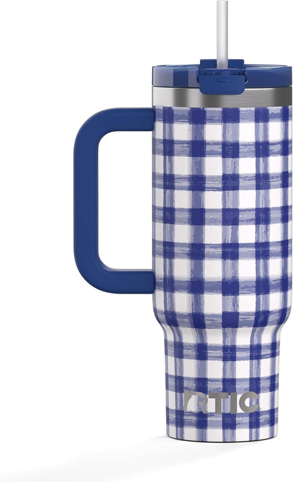 40oz Road Trip Tumbler, Insulated, Ceramic Lined, Periwinkle Bouquet