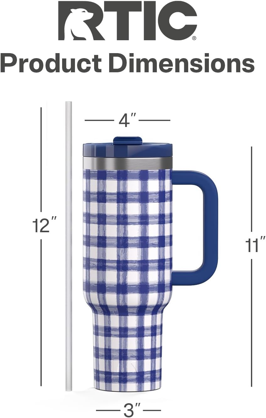 40oz Road Trip Tumbler, Insulated, Ceramic Lined, Periwinkle Bouquet