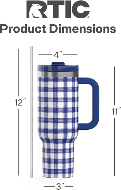 40oz Road Trip Tumbler, Insulated, Ceramic Lined, Periwinkle Bouquet