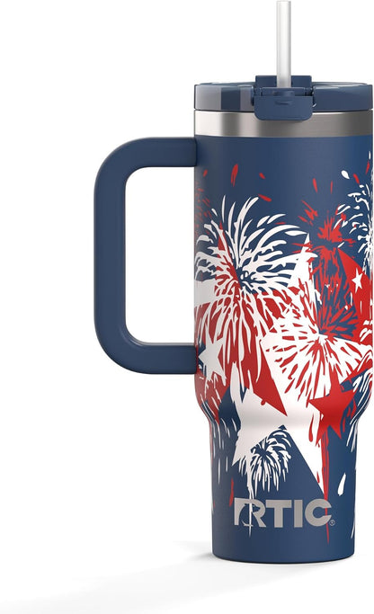 40oz Road Trip Tumbler, Insulated, Ceramic Lined, Periwinkle Bouquet