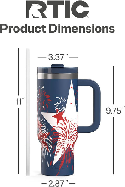40oz Road Trip Tumbler, Insulated, Ceramic Lined, Periwinkle Bouquet