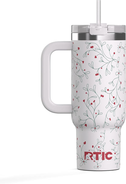 40oz Road Trip Tumbler, Insulated, Ceramic Lined, Periwinkle Bouquet