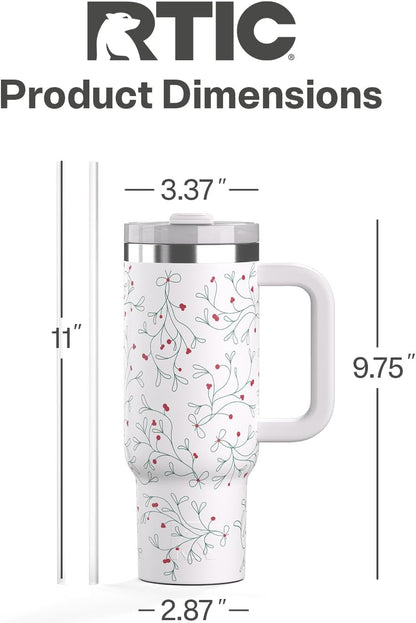 40oz Road Trip Tumbler, Insulated, Ceramic Lined, Periwinkle Bouquet