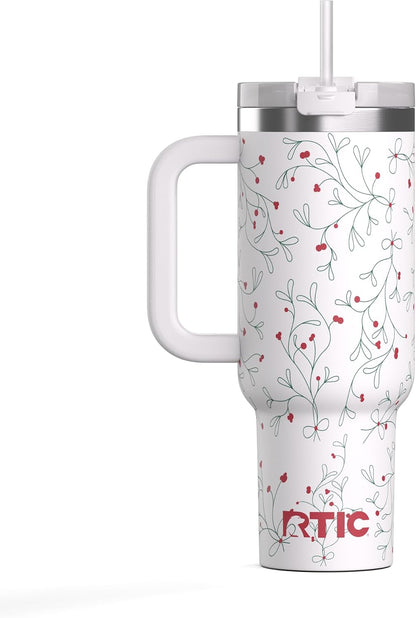 40oz Road Trip Tumbler, Insulated, Ceramic Lined, Periwinkle Bouquet