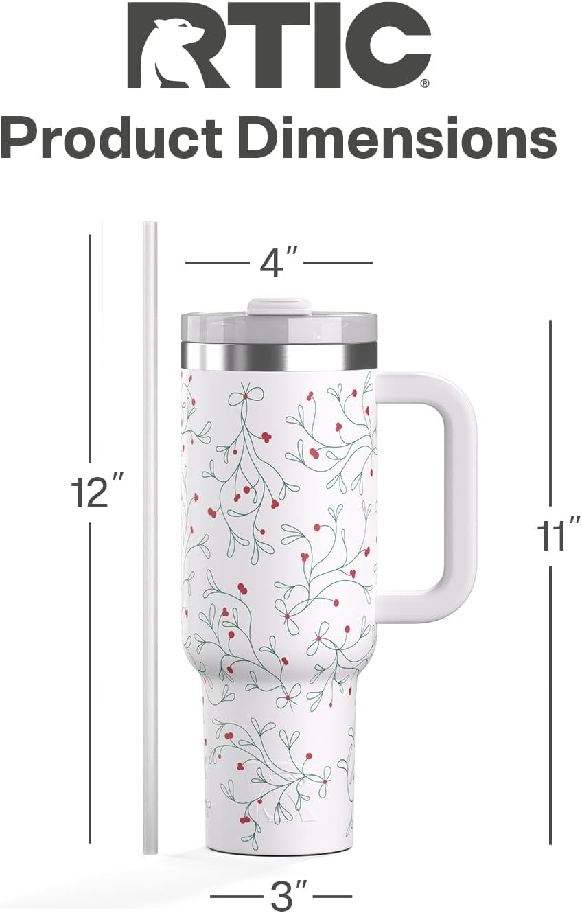 40oz Road Trip Tumbler, Insulated, Ceramic Lined, Periwinkle Bouquet