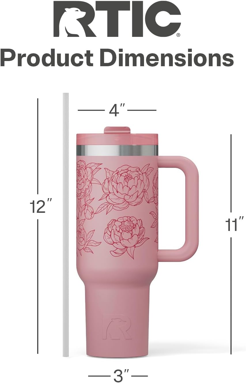 40oz Road Trip Tumbler, Insulated, Ceramic Lined, Periwinkle Bouquet