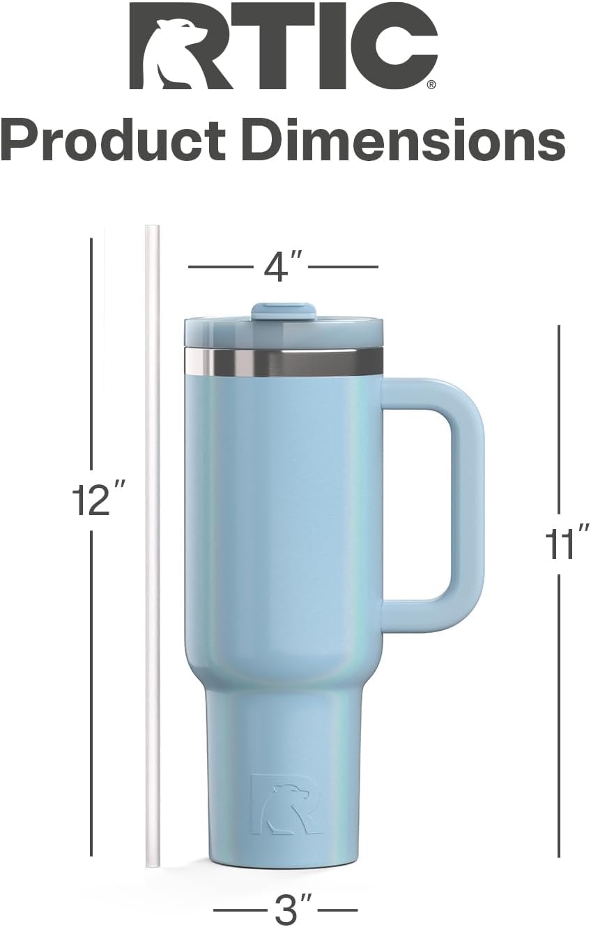 40oz Road Trip Tumbler, Insulated, Ceramic Lined, Periwinkle Bouquet