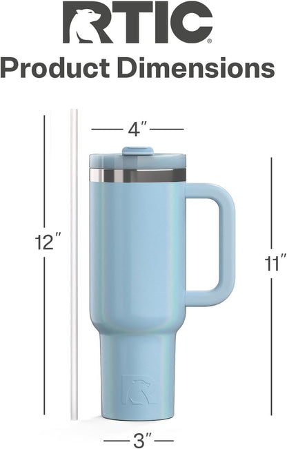 40oz Road Trip Tumbler, Insulated, Ceramic Lined, Periwinkle Bouquet