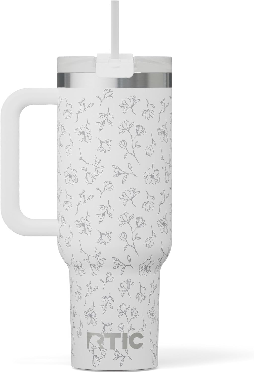 40oz Road Trip Tumbler, Insulated, Ceramic Lined, Periwinkle Bouquet