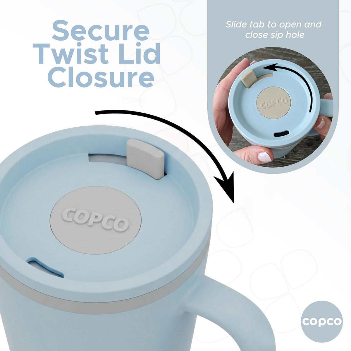16 Oz Cone Desk Mug - Twist-Off Lid, Handle & Slide Tab (Brown)