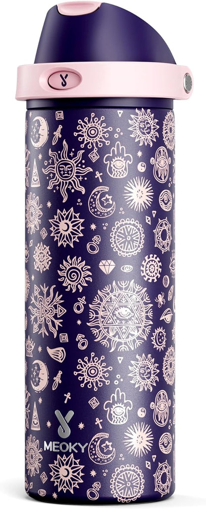 32 oz Insulated Water Bottle with Straw: Stainless Steel Metal Water Bottle with 2-in-1 Lid - Leak Proof, Cold for 24 Hours, Protective Silicone Base, BPA-Free for Sports Gym, Sage - Colors A