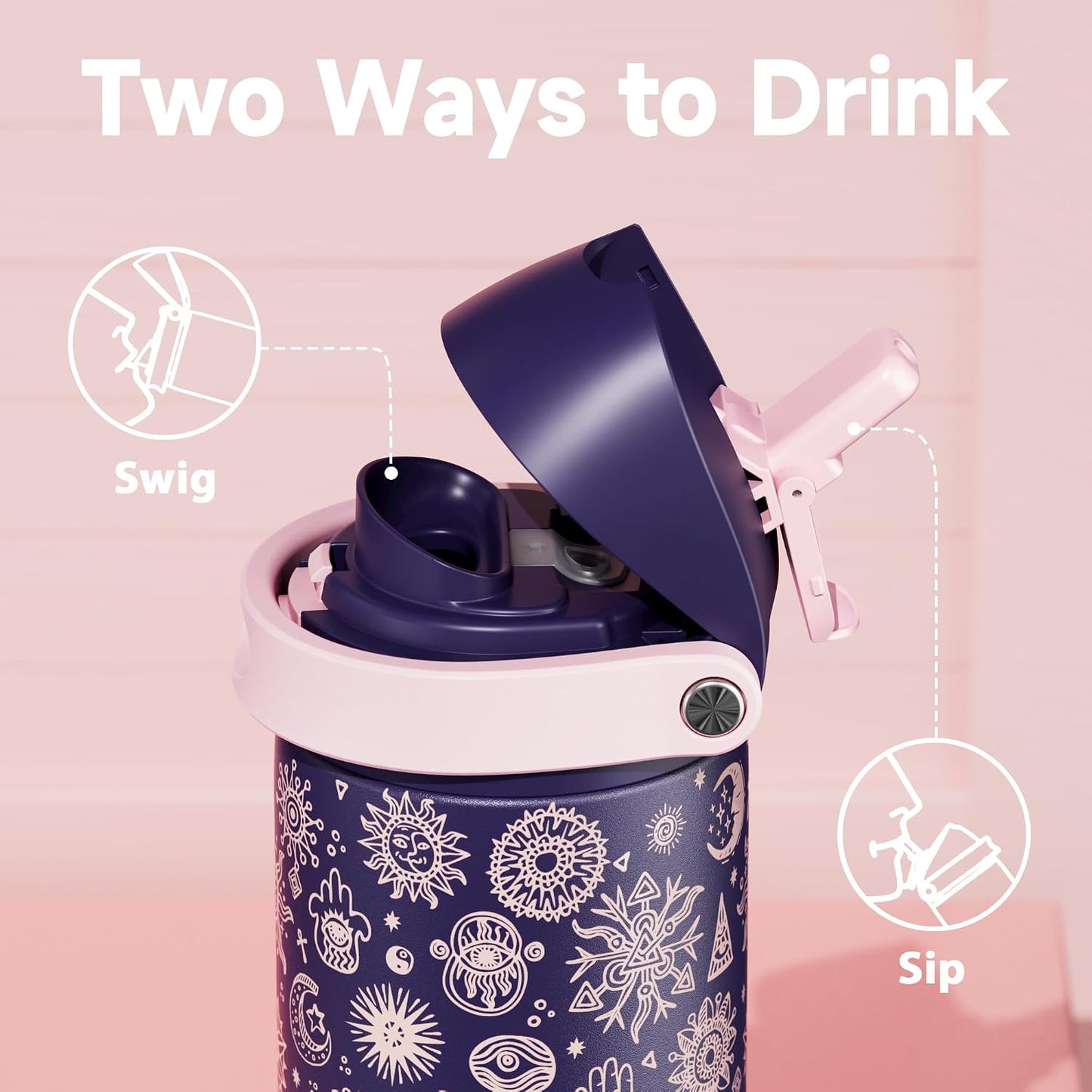 32 oz Insulated Water Bottle with Straw: Stainless Steel Metal Water Bottle with 2-in-1 Lid - Leak Proof, Cold for 24 Hours, Protective Silicone Base, BPA-Free for Sports Gym, Sage - Colors A