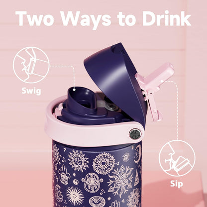 32 oz Insulated Water Bottle with Straw: Stainless Steel Metal Water Bottle with 2-in-1 Lid - Leak Proof, Cold for 24 Hours, Protective Silicone Base, BPA-Free for Sports Gym, Sage - Colors A