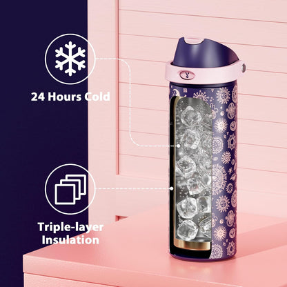 32 oz Insulated Water Bottle with Straw: Stainless Steel Metal Water Bottle with 2-in-1 Lid - Leak Proof, Cold for 24 Hours, Protective Silicone Base, BPA-Free for Sports Gym, Sage - Colors A