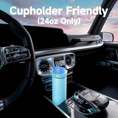 32 oz Insulated Water Bottle with Straw: Stainless Steel Metal Water Bottle with 2-in-1 Lid - Leak Proof, Cold for 24 Hours, Protective Silicone Base, BPA-Free for Sports Gym, Sage - Colors A