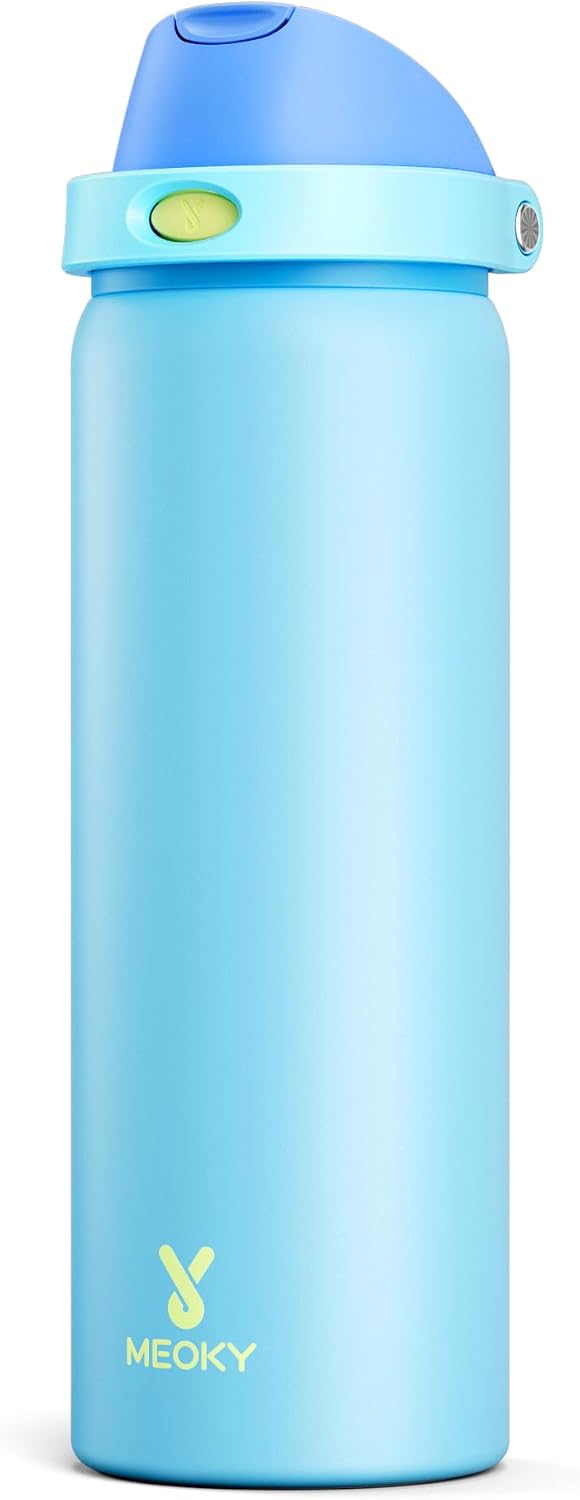 32 oz Insulated Water Bottle with Straw: Stainless Steel Metal Water Bottle with 2-in-1 Lid - Leak Proof, Cold for 24 Hours, Protective Silicone Base, BPA-Free for Sports Gym, Sage - Colors A