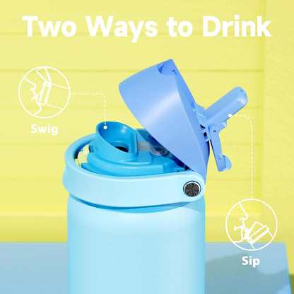32 oz Insulated Water Bottle with Straw: Stainless Steel Metal Water Bottle with 2-in-1 Lid - Leak Proof, Cold for 24 Hours, Protective Silicone Base, BPA-Free for Sports Gym, Sage - Colors A
