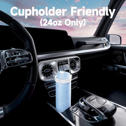 32 oz Insulated Water Bottle with Straw: Stainless Steel Metal Water Bottle with 2-in-1 Lid - Leak Proof, Cold for 24 Hours, Protective Silicone Base, BPA-Free for Sports Gym, Sage - Colors A