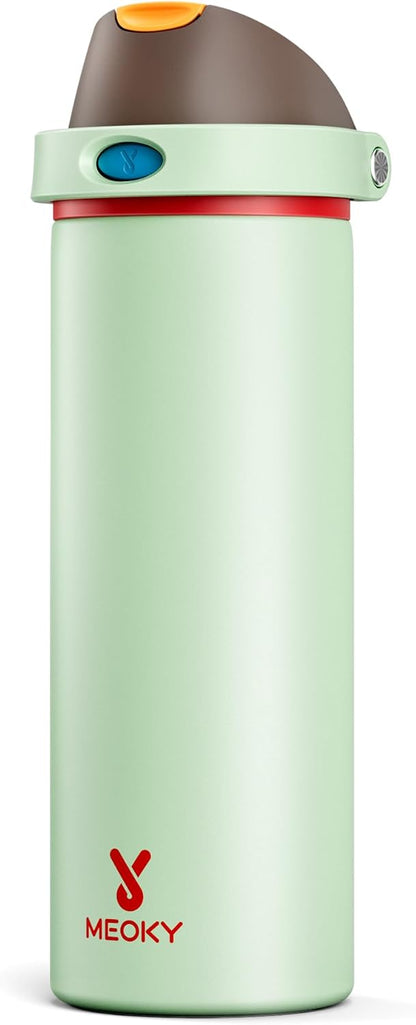 32 oz Insulated Water Bottle with Straw: Stainless Steel Metal Water Bottle with 2-in-1 Lid - Leak Proof, Cold for 24 Hours, Protective Silicone Base, BPA-Free for Sports Gym, Sage - Colors A