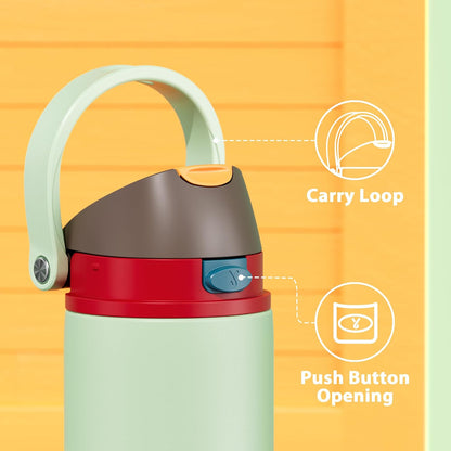 32 oz Insulated Water Bottle with Straw: Stainless Steel Metal Water Bottle with 2-in-1 Lid - Leak Proof, Cold for 24 Hours, Protective Silicone Base, BPA-Free for Sports Gym, Sage - Colors A
