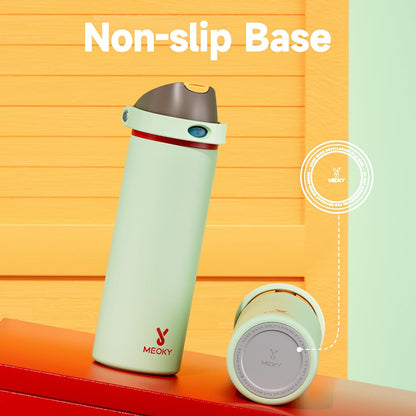 32 oz Insulated Water Bottle with Straw: Stainless Steel Metal Water Bottle with 2-in-1 Lid - Leak Proof, Cold for 24 Hours, Protective Silicone Base, BPA-Free for Sports Gym, Sage - Colors A