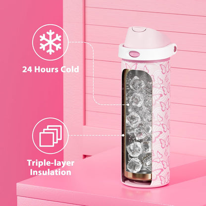 32 oz Insulated Water Bottle with Straw: Stainless Steel Metal Water Bottle with 2-in-1 Lid - Leak Proof, Cold for 24 Hours, Protective Silicone Base, BPA-Free for Sports Gym, Sage - Colors A