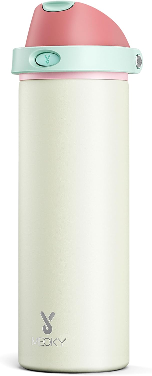 32 oz Insulated Water Bottle with Straw: Stainless Steel Metal Water Bottle with 2-in-1 Lid - Leak Proof, Cold for 24 Hours, Protective Silicone Base, BPA-Free for Sports Gym, Sage - Colors A