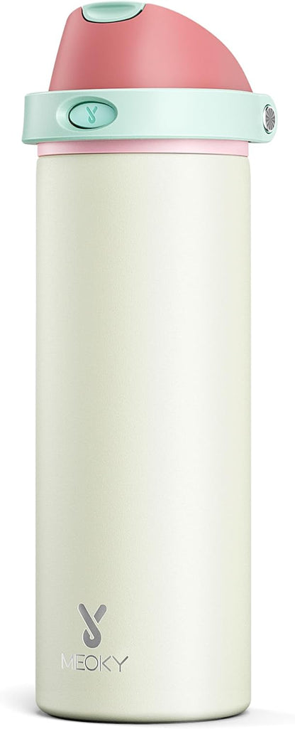 32 oz Insulated Water Bottle with Straw: Stainless Steel Metal Water Bottle with 2-in-1 Lid - Leak Proof, Cold for 24 Hours, Protective Silicone Base, BPA-Free for Sports Gym, Sage - Colors A