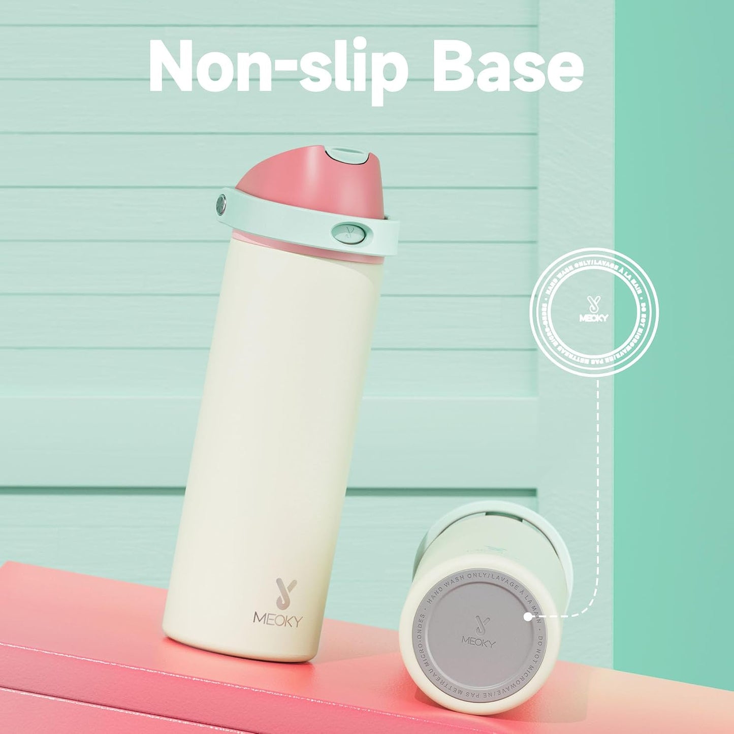 32 oz Insulated Water Bottle with Straw: Stainless Steel Metal Water Bottle with 2-in-1 Lid - Leak Proof, Cold for 24 Hours, Protective Silicone Base, BPA-Free for Sports Gym, Sage - Colors A
