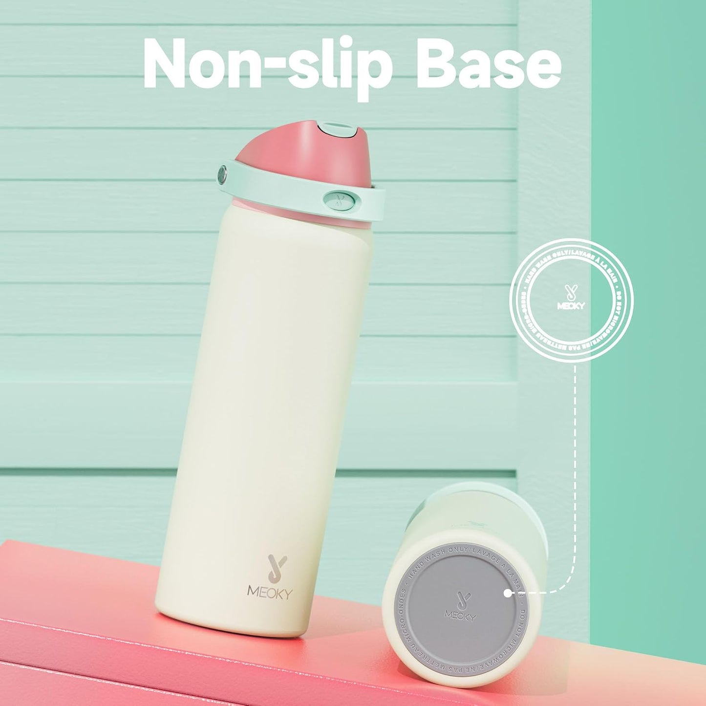 32 oz Insulated Water Bottle with Straw: Stainless Steel Metal Water Bottle with 2-in-1 Lid - Leak Proof, Cold for 24 Hours, Protective Silicone Base, BPA-Free for Sports Gym, Sage - Colors A