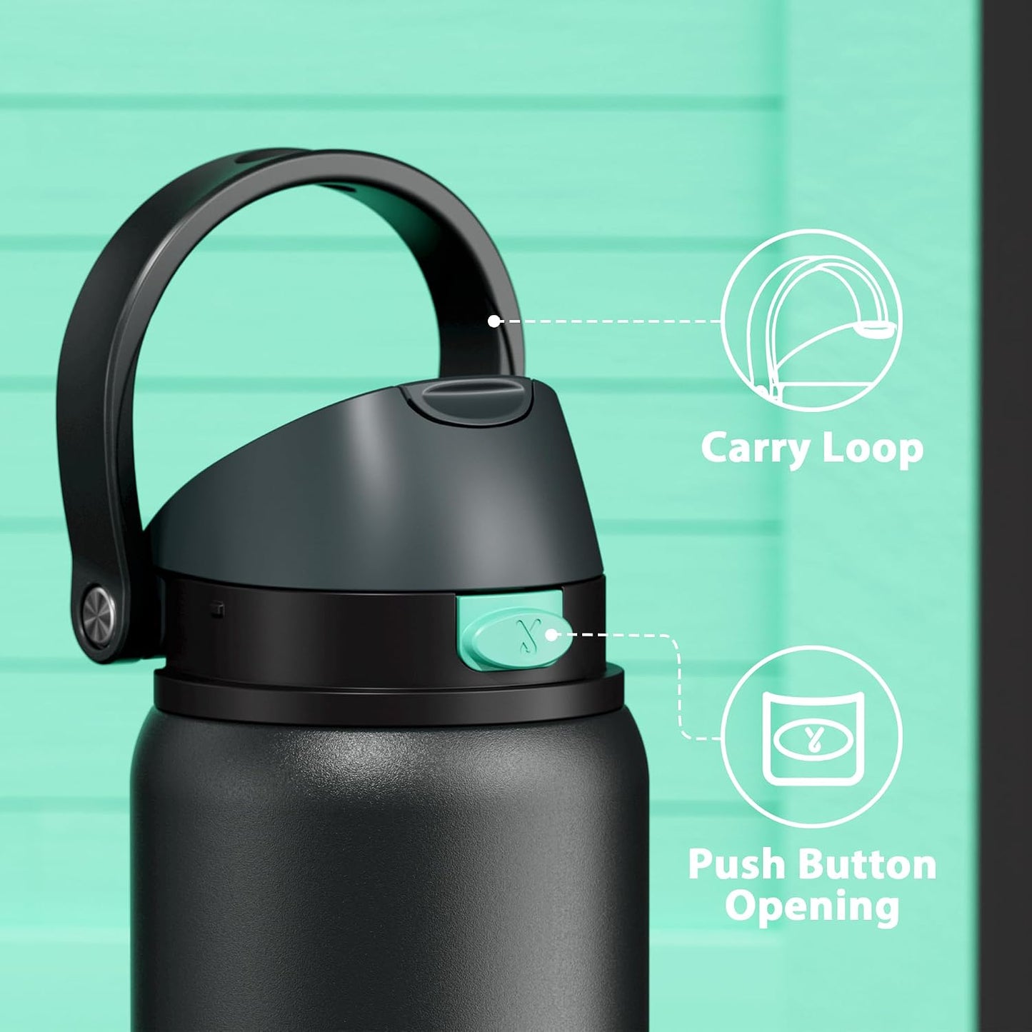 32 oz Insulated Water Bottle with Straw: Stainless Steel Metal Water Bottle with 2-in-1 Lid - Leak Proof, Cold for 24 Hours, Protective Silicone Base, BPA-Free for Sports Gym, Sage - Colors A