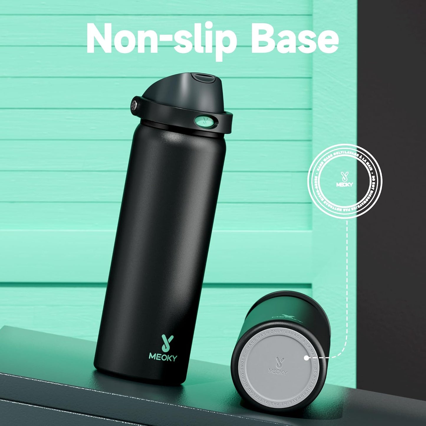 32 oz Insulated Water Bottle with Straw: Stainless Steel Metal Water Bottle with 2-in-1 Lid - Leak Proof, Cold for 24 Hours, Protective Silicone Base, BPA-Free for Sports Gym, Sage - Colors A