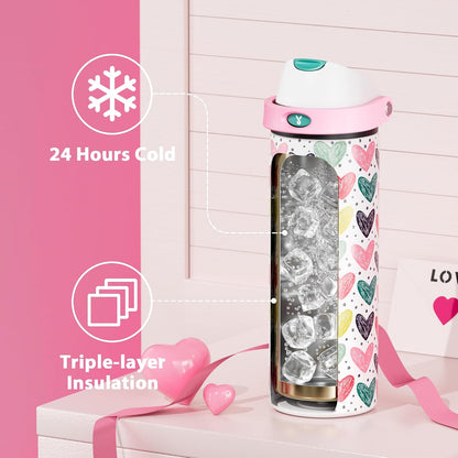 32 oz Insulated Water Bottle with Straw: Stainless Steel Metal Water Bottle with 2-in-1 Lid - Leak Proof, Cold for 24 Hours, Protective Silicone Base, BPA-Free for Sports Gym, Sage - Colors A