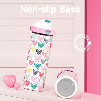 32 oz Insulated Water Bottle with Straw: Stainless Steel Metal Water Bottle with 2-in-1 Lid - Leak Proof, Cold for 24 Hours, Protective Silicone Base, BPA-Free for Sports Gym, Sage - Colors A