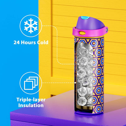 32 oz Insulated Water Bottle with Straw: Stainless Steel Metal Water Bottle with 2-in-1 Lid - Leak Proof, Cold for 24 Hours, Protective Silicone Base, BPA-Free for Sports Gym, Sage - Colors A