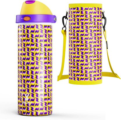 32 oz Insulated Water Bottle with Straw: Stainless Steel Metal Water Bottle with 2-in-1 Lid - Leak Proof, Cold for 24 Hours, Protective Silicone Base, BPA-Free for Sports Gym, Sage - Colors A