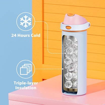 32 oz Insulated Water Bottle with Straw: Stainless Steel Metal Water Bottle with 2-in-1 Lid - Leak Proof, Cold for 24 Hours, Protective Silicone Base, BPA-Free for Sports Gym, Sage - Colors A