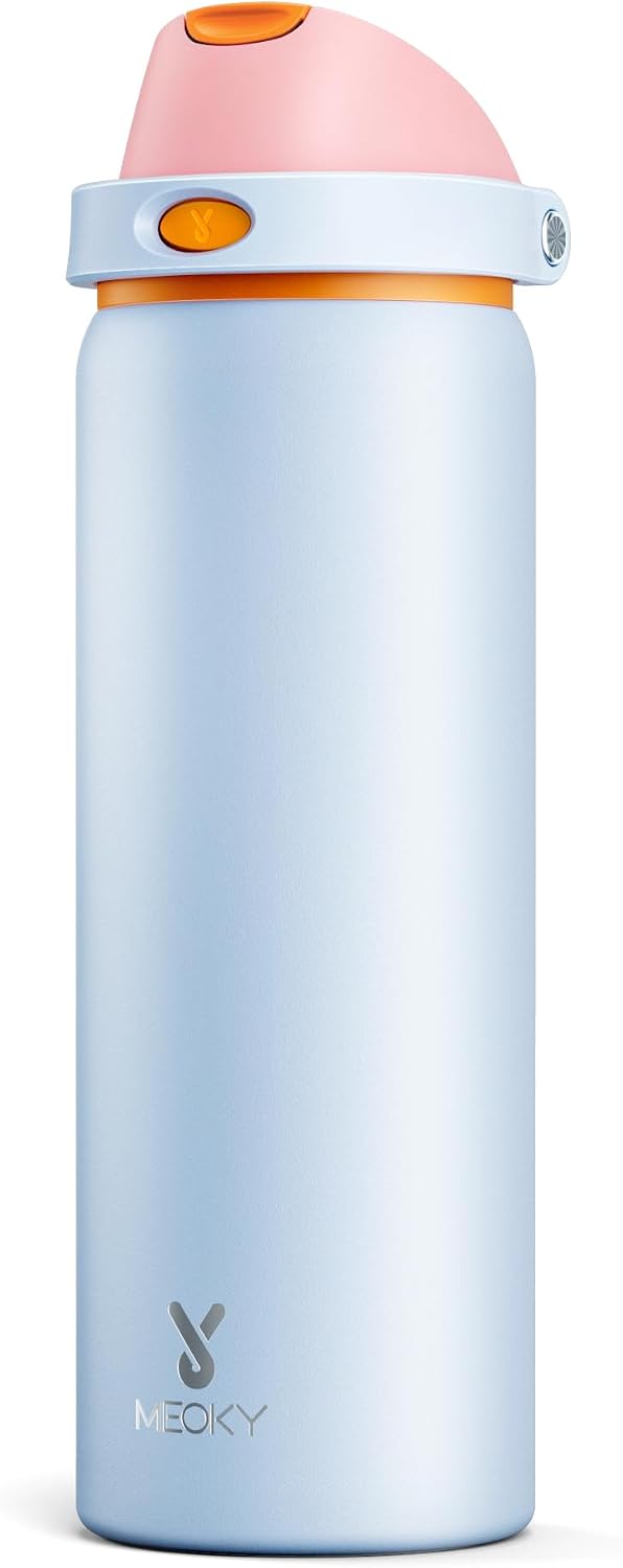 32 oz Insulated Water Bottle with Straw: Stainless Steel Metal Water Bottle with 2-in-1 Lid - Leak Proof, Cold for 24 Hours, Protective Silicone Base, BPA-Free for Sports Gym, Sage - Colors A
