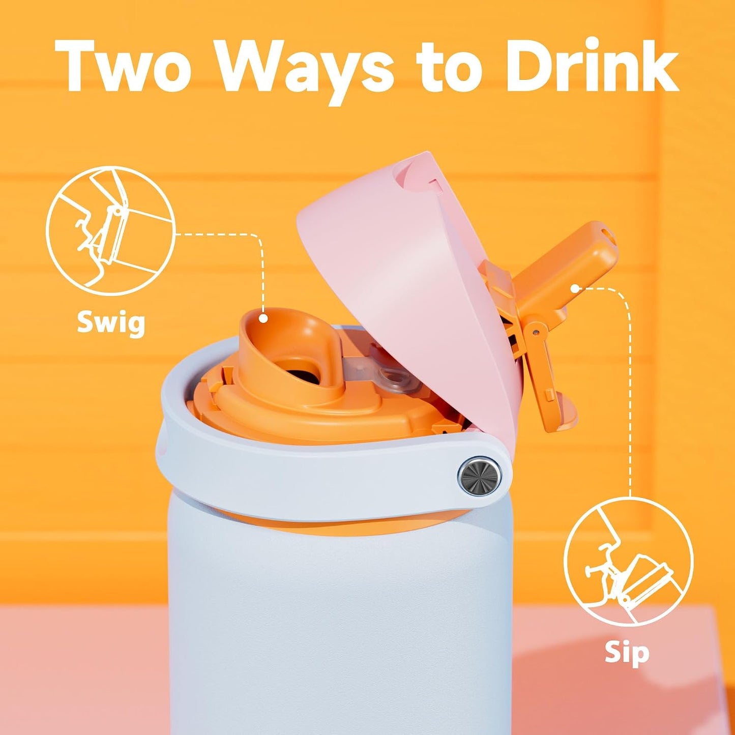 32 oz Insulated Water Bottle with Straw: Stainless Steel Metal Water Bottle with 2-in-1 Lid - Leak Proof, Cold for 24 Hours, Protective Silicone Base, BPA-Free for Sports Gym, Sage - Colors A