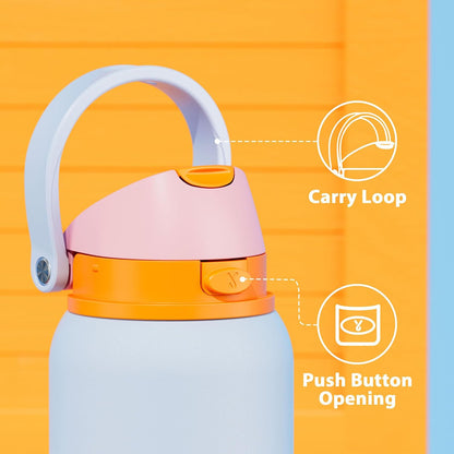32 oz Insulated Water Bottle with Straw: Stainless Steel Metal Water Bottle with 2-in-1 Lid - Leak Proof, Cold for 24 Hours, Protective Silicone Base, BPA-Free for Sports Gym, Sage - Colors A