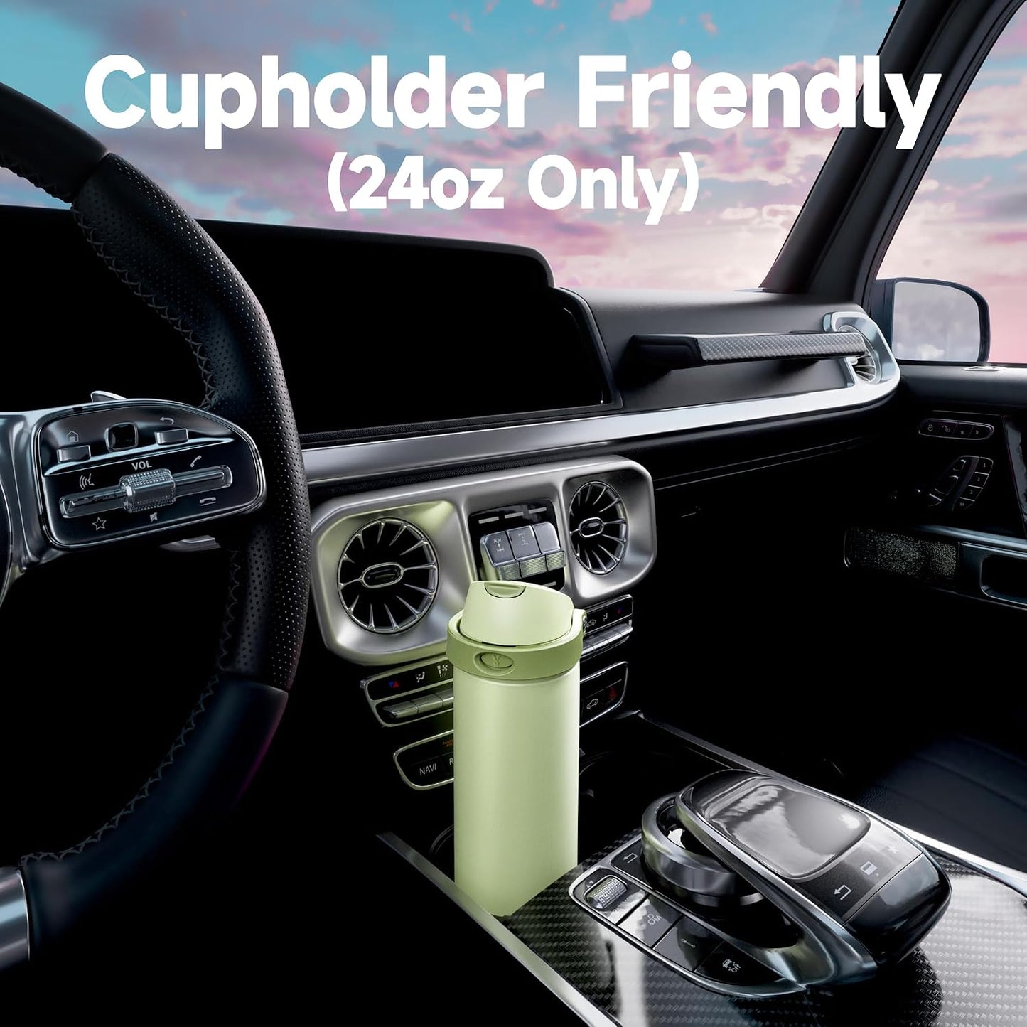 32 oz Insulated Water Bottle with Straw: Stainless Steel Metal Water Bottle with 2-in-1 Lid - Leak Proof, Cold for 24 Hours, Protective Silicone Base, BPA-Free for Sports Gym, Sage - Colors A